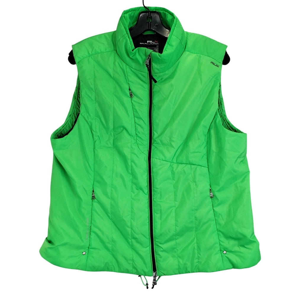 RLX‎ Ralph Lauren Puffer Vest Mens L Green Quilted Gorpcore Golf
